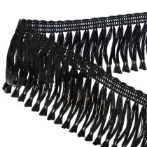 Artikel Fransenband Schwarz 4cm, Kordonettborte, Deko Fransen Lurex 25m