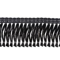 Artikel Fransenband Schwarz 4cm, Kordonettborte, Deko Fransen Lurex 25m