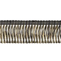 Artikel Fransenborte Schwarz Gold 4cm x 25m - Ideal für Kranzdeko, Trauerband & Vintage Accessoires
