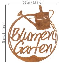 Artikel Gartendeko Rost, Schriftzug, Kräuter Blumen Rosen 29,5cm 3 St