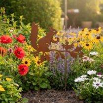 Artikel Gartenstecker Eichhörnchen auf Ast Edelrost Metall H42cm 3St