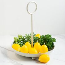 Artikel Dekoschale aus Metall mit Griff für modernes Wohnzimmerdesign und Tischdeko 31cm