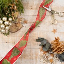 Artikel Geschenkband Tannenbaum mit Sternen 40mm 15m