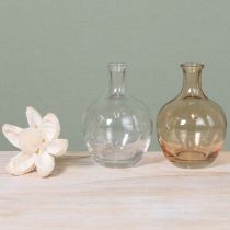 Artikel Glasflasche Minivase Amber und klar Ø7,5cm H11cm 4St
