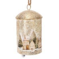 Artikel Glocke mit Winterdorf-Motiv zum Aufhängen 20cm