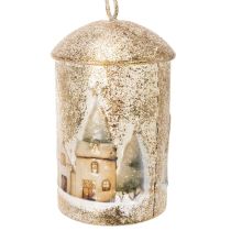 Artikel Glocke mit Winterdorf-Motiv zum Aufhängen 20cm