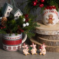 Artikel Glücksschwein Deko Schwein mit Glücksbringern 5cm 6St