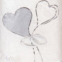 Artikel Hochzeitskerze Kerze Silberhochzeit Kerze Weiß 210/85mm