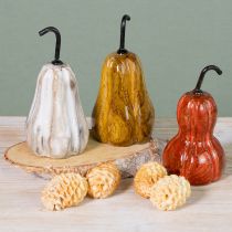 Artikel Holzbirne Birne Holzdeko Herbst Rot Gelb Weiß 12×6cm 3 St
