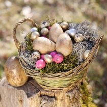 Artikel Holzeier Natur Mangoholz Ostereier aus Holz Blumendekor H10cm 3 St