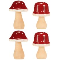 Artikel Holzpilze Fliegenpilze Deko Holz FSC Rotbraun H6,5/7cm 4 St