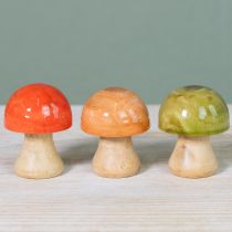 Artikel Holzpilze Herbstdeko Pilze Grün Rot Orange H6,5cm 9 St