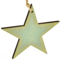 Artikel Holzsterne zum Aufhängen Fensterdeko Mint Gold 12/20/26cm 3er-Set