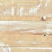 Artikel Holztablett Holz Deko Vintage Braun Weiß 24x24cm
