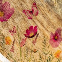Artikel Holzteller Blumen Schmetterling Natur Pink Ø15cm 3St