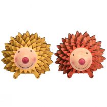 Artikel Igel Deko Holz Dekofigur Herbst Orange Gelb 8×7×6cm 4St