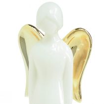 Artikel Engelfiguren Keramik Engel Weiß Gold 6cmx5cmx15cm 2St