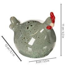 Artikel Keramik Huhn Deko Figur für Wohnbereich mit rustikalem Design und abstrakter Form 13cm 2St