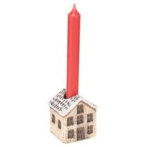 Artikel Kerzenständer Keramik Dekohaus mit Schnee für Tischdekoration 7cm 2St