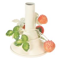Artikel Kerzenständer Metall Erdbeer Deko Sommer Creme H13cm