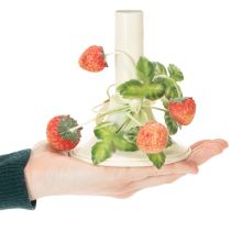 Artikel Kerzenständer Metall Erdbeer Deko Sommer Creme H13cm