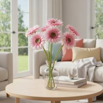 Artikel Künstliche Blumen Gerbera Garten Kunstblumen Rosa 47cm 6St