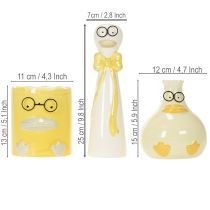 Artikel Figur Ente mit Brille Keramik als fröhliche Frühlings- und Sommerdeko 25cm 3St