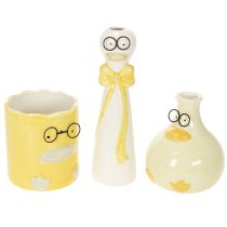 Artikel Figur Ente mit Brille Keramik als fröhliche Frühlings- und Sommerdeko 25cm 3St