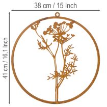 Artikel Metallring Edelrost Dekoring Wanddeko Dillzweig Ø38cm
