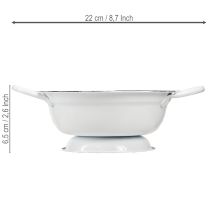 Artikel Metallschüssel Deko Weiß Schwarz Ø16,5cm H6,5cm 4St