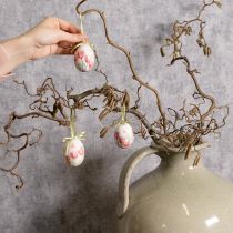 Artikel Osterei Dekoration Tulpenmotiv mit Band zum Aufhängen und Frühlingsdeko 6cm 12St