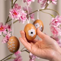 Artikel Ostereier hängende Dekoration Frühling Ostern Echte Hühnereier Natur 6cm 6St