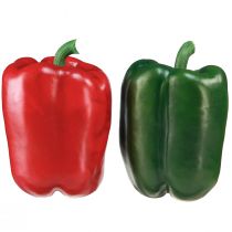 Artikel Paprika Deko Rot Grün Künstlich Netz Ø8cm H11,5cm 4 St