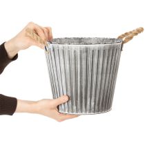 Artikel Pflanzgefäß, Deko-Topf mit Henkeln, Metalltopf zum Bepflanzen Ø25,5cm