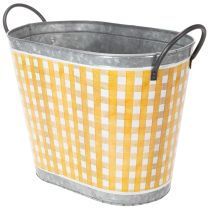 Artikel Pflanzkübel oval Biene kariert Sommerdeko Übertopf 38×24×29cm