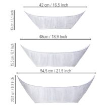 Artikel Pflanzschale Schiffchen Metall Weiß Silber 54,5/48/42cm Set 3St
