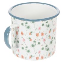 Artikel Pflanztasse Emaille Deko Tasse Blumenmotive Ø11cm