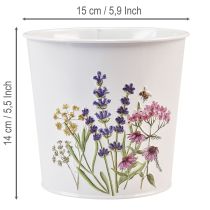 Artikel Pflanztopf, Blumentopf Metall Blech Übertopf Ø15cm H14cm