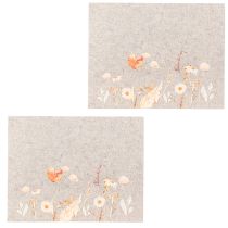 Artikel Filz-Tischsets mit Blumenmotiv – Stilvolle Platzsets für natürliche Tischdeko 45x35cm 2 St