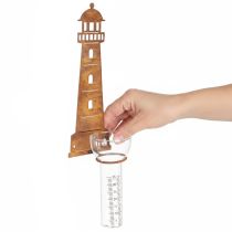 Artikel Regenmesser Leuchtturm Rostoptik – Dekorativer Niederschlagsmesser für den Garten und Zaun 41cm rost