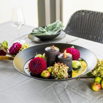 Artikel Stumpenkerzen Schwarz Rillenkerze 70/90mm 4St Set, Dekoration, Advent, rauchfrei