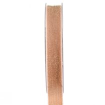 Artikel Samtband Glitter Rosa Gold Dekoband Samt 20mm 10m