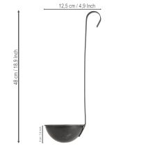 Artikel Schale zum Bepflanzen Deko Kelle Anthrazit Ø12,5cm 3St