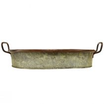 Artikel Schale Oval Metall Tablett Henkel Rost 46/52cm 2er-Set