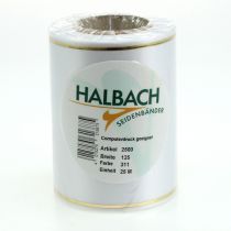 Artikel Weißes Kranzband mit Goldkante für Computerdruck, Satin Schleifenband, Wasserfest, 25m x 125mm