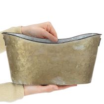 Artikel Set Übertopf Wanne Kupferfarben/Weiß L32,5cm/36,5cm/41,5cm