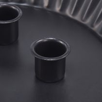 Artikel Stabkerzenhalter aus Metall in Kuchenform – Schwarz, Ø 24 cm – Elegante Tischdeko für 4 Kerzen – 2St