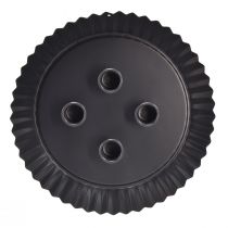 Artikel Stabkerzenhalter aus Metall in Kuchenform – Schwarz, Ø 24 cm – Elegante Tischdeko für 4 Kerzen – 2St