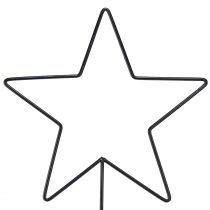 Artikel Große Stern-Dekorationen auf natürlichem Holzsockel – Schwarz, 60 cm – Elegante Raumdeko 30x10x60cm 2St
