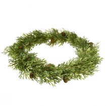 Artikel Tannenkranz künstlich mit Zapfen, Weihnachtsdeko, Türkranz, Ø36cm, Grün